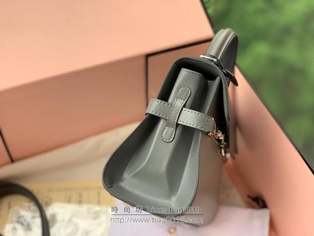 DELVAUX女包 比利時品牌 Tempete手袋 柔軟牛皮 德爾沃女手提包 Mini號手拎包 TP0020拼色灰  fcs1229
